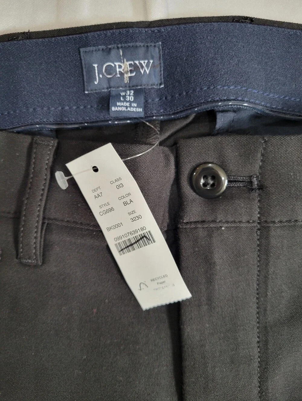 J Crew 484 Slim-fit tech pant Size 32x30 Black CG696
